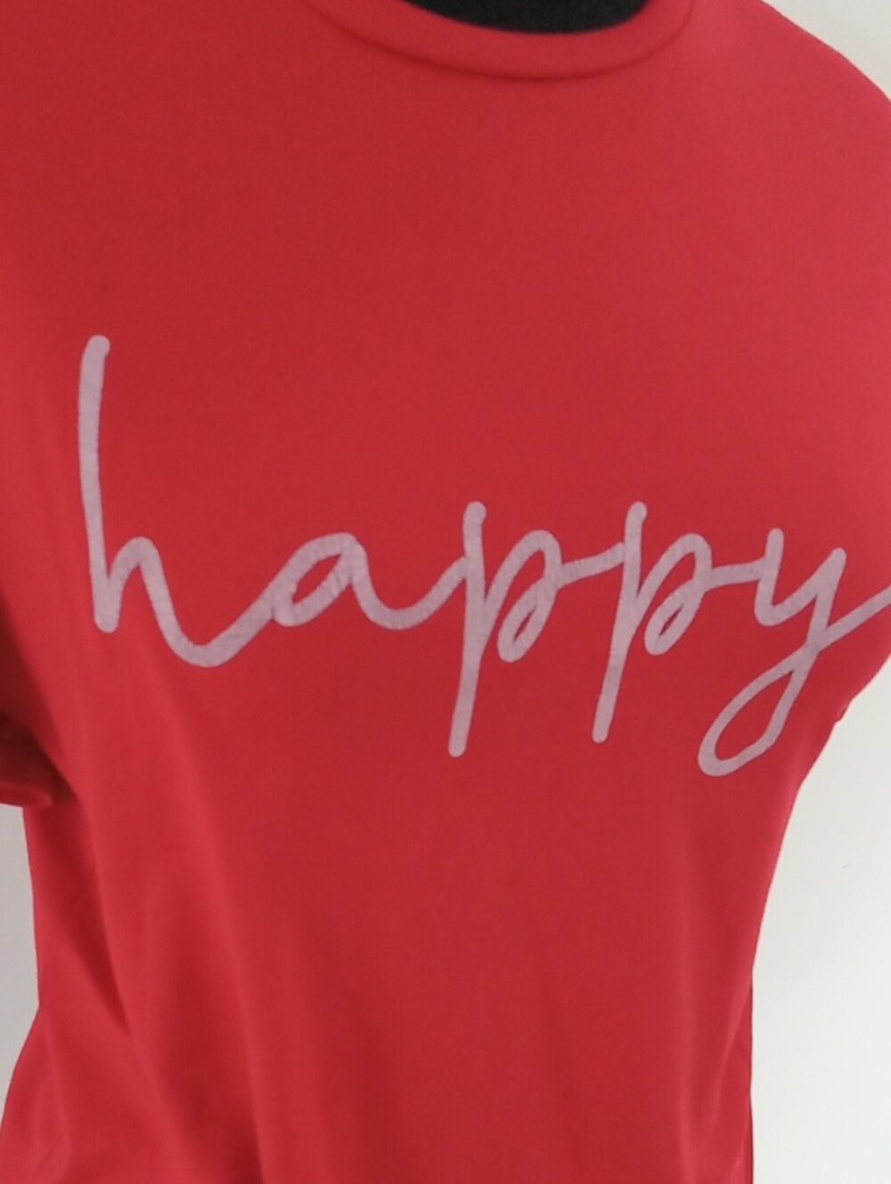 Happy Script Short Sleeve Tee - Red - Picture 3 of 4